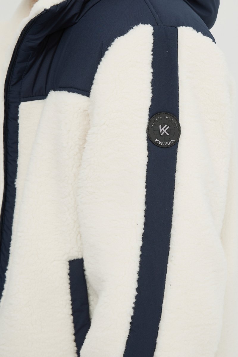 Blouson Homme à Capuche en Sherpa avec Empiècements Contrastés GRÉGOIRE