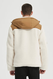 Blouson Homme à Capuche en Sherpa avec Empiècements Contrastés GRÉGOIRE