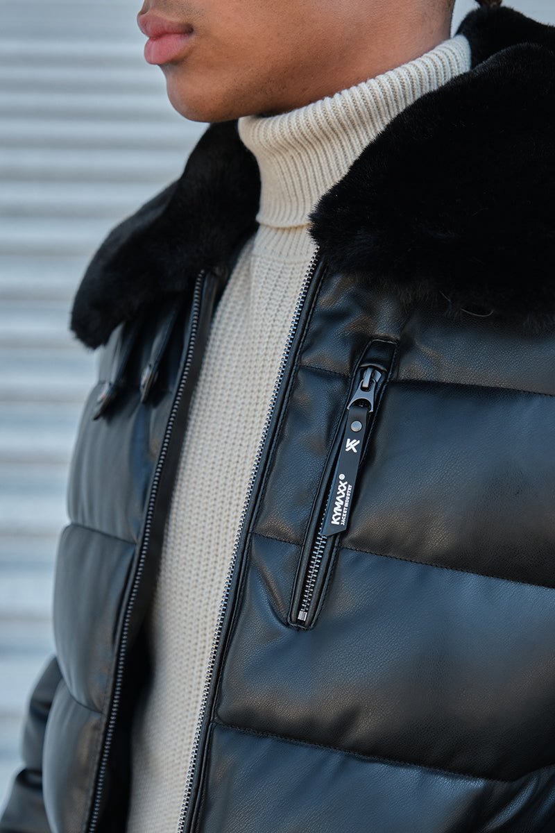 Blouson Homme Effet Cuir Matelassé XAVIER