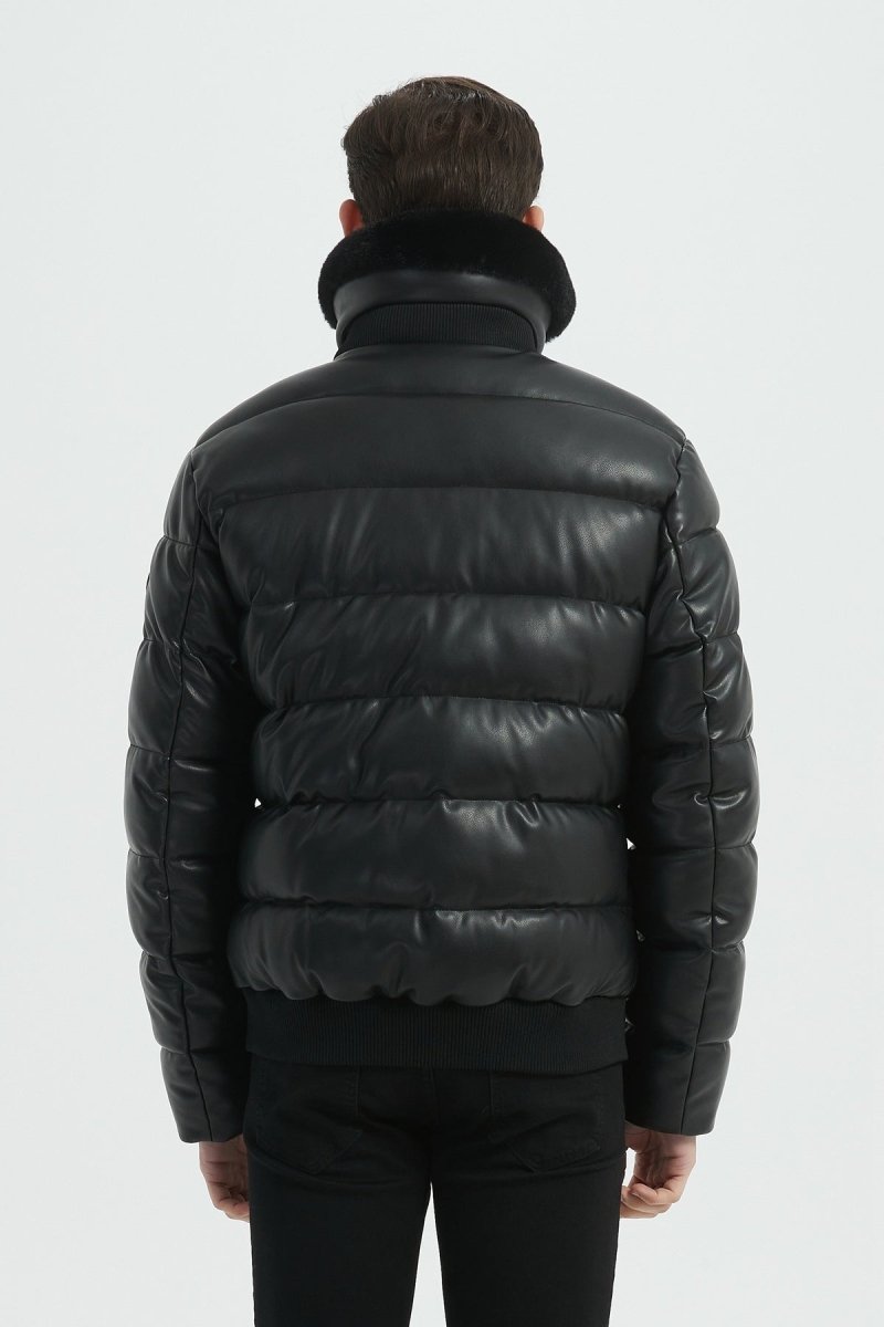 Blouson Homme Effet Cuir Matelassé XAVIER