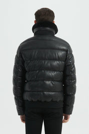 Blouson Homme Effet Cuir Matelassé XAVIER