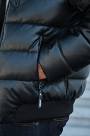 Blouson Homme Effet Cuir Matelassé XAVIER