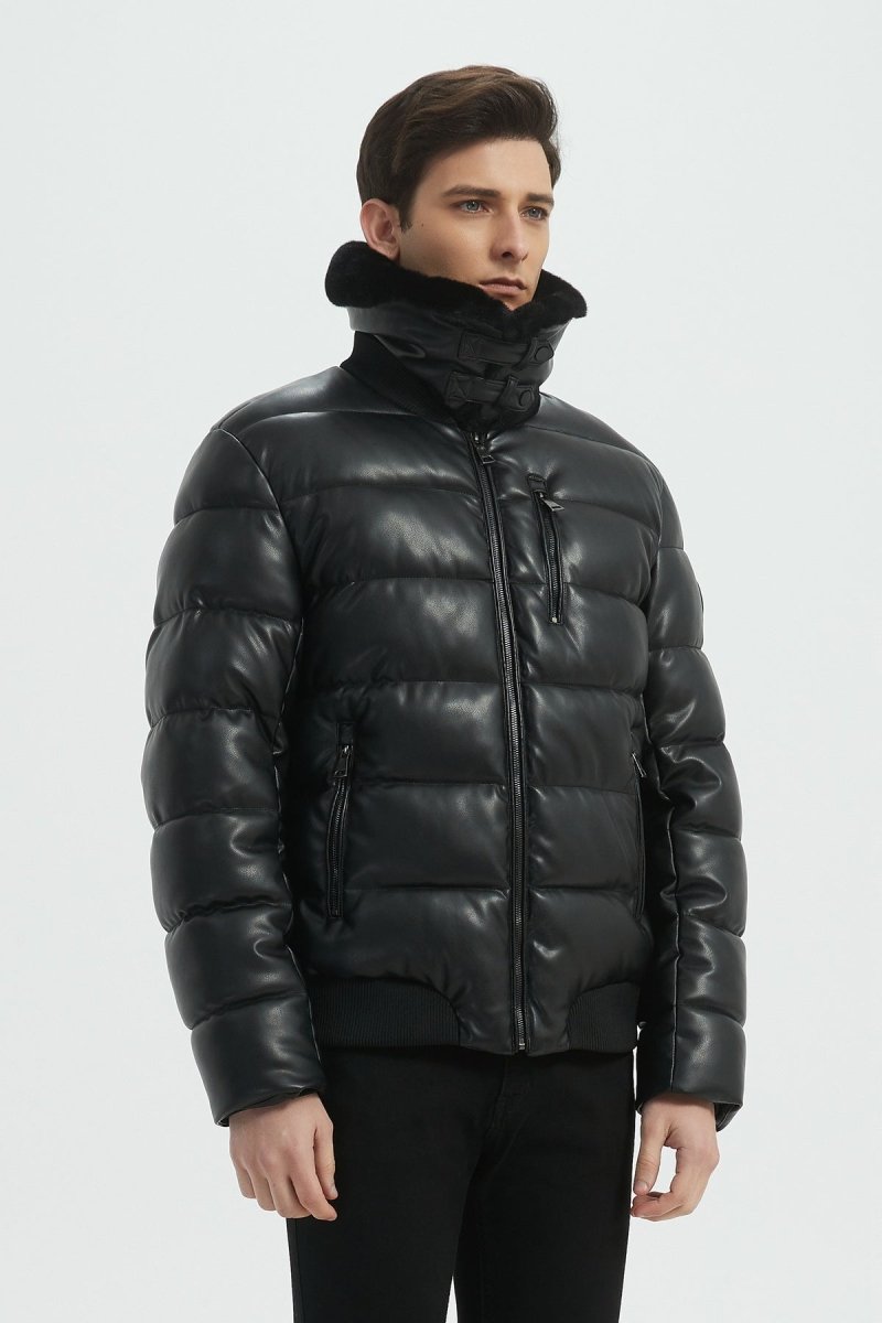 Blouson Homme Effet Cuir Matelassé XAVIER