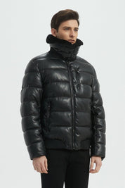 Blouson Homme Effet Cuir Matelassé XAVIER