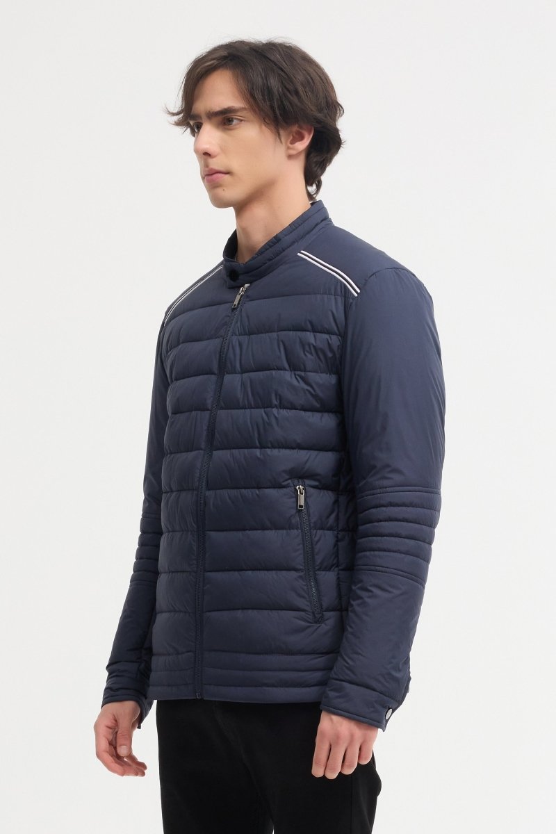 Blouson Matelassé Homme Noir avec Col Montant BENJAMIN