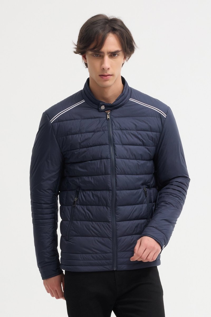 Blouson Matelassé Homme Noir avec Col Montant BENJAMIN