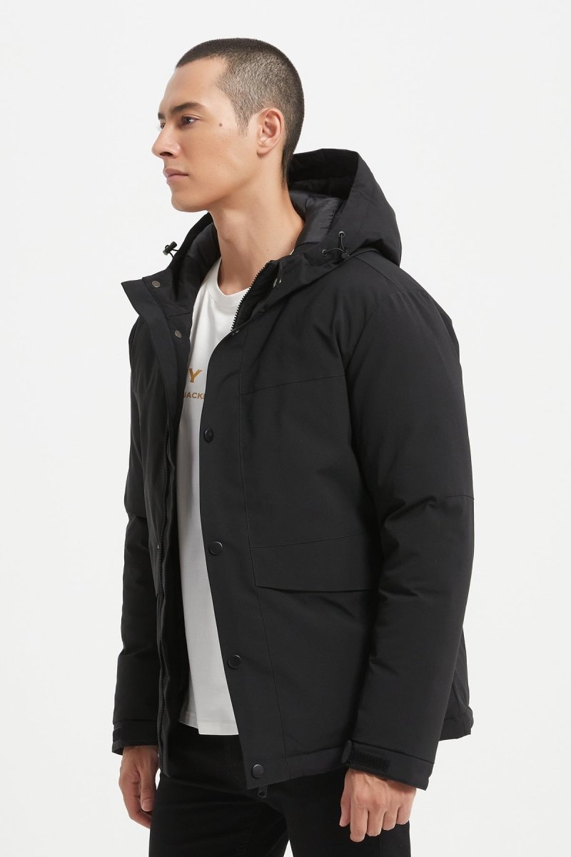 Doudoune Bicolore NOIR avec Capuche – Style Urbain & Confort Thermique CONSTANT