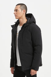 Doudoune Bicolore NOIR avec Capuche – Style Urbain & Confort Thermique CONSTANT