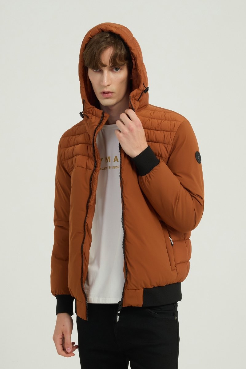 Doudoune brique à capuche SYLVAIN