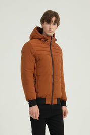 Doudoune brique à capuche SYLVAIN