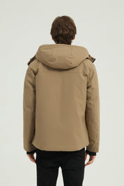 Doudoune courte avec capuche ajustable beige ÉMILE