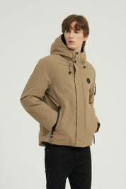 Doudoune courte avec capuche ajustable beige ÉMILE