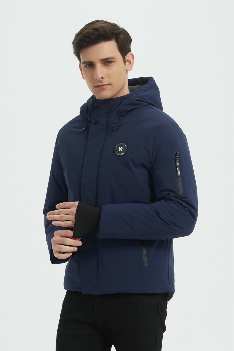 Doudoune courte avec capuche ajustable bleu foncé ÉMILE