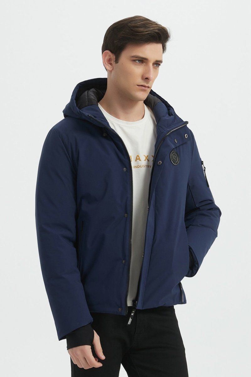 Doudoune courte avec capuche ajustable bleu foncé ÉMILE