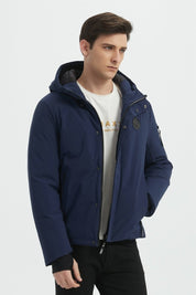 Doudoune courte avec capuche ajustable bleu foncé ÉMILE