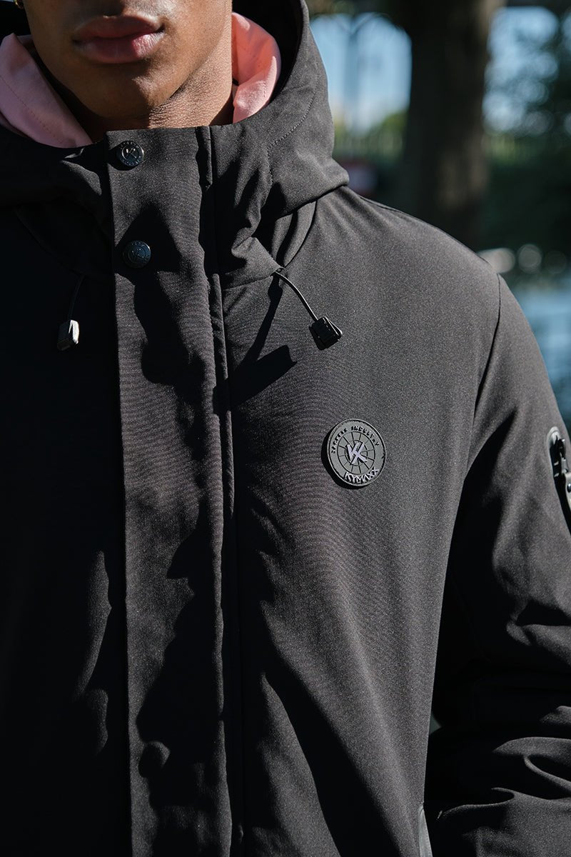 Doudoune courte avec capuche ajustable noir ÉMILE