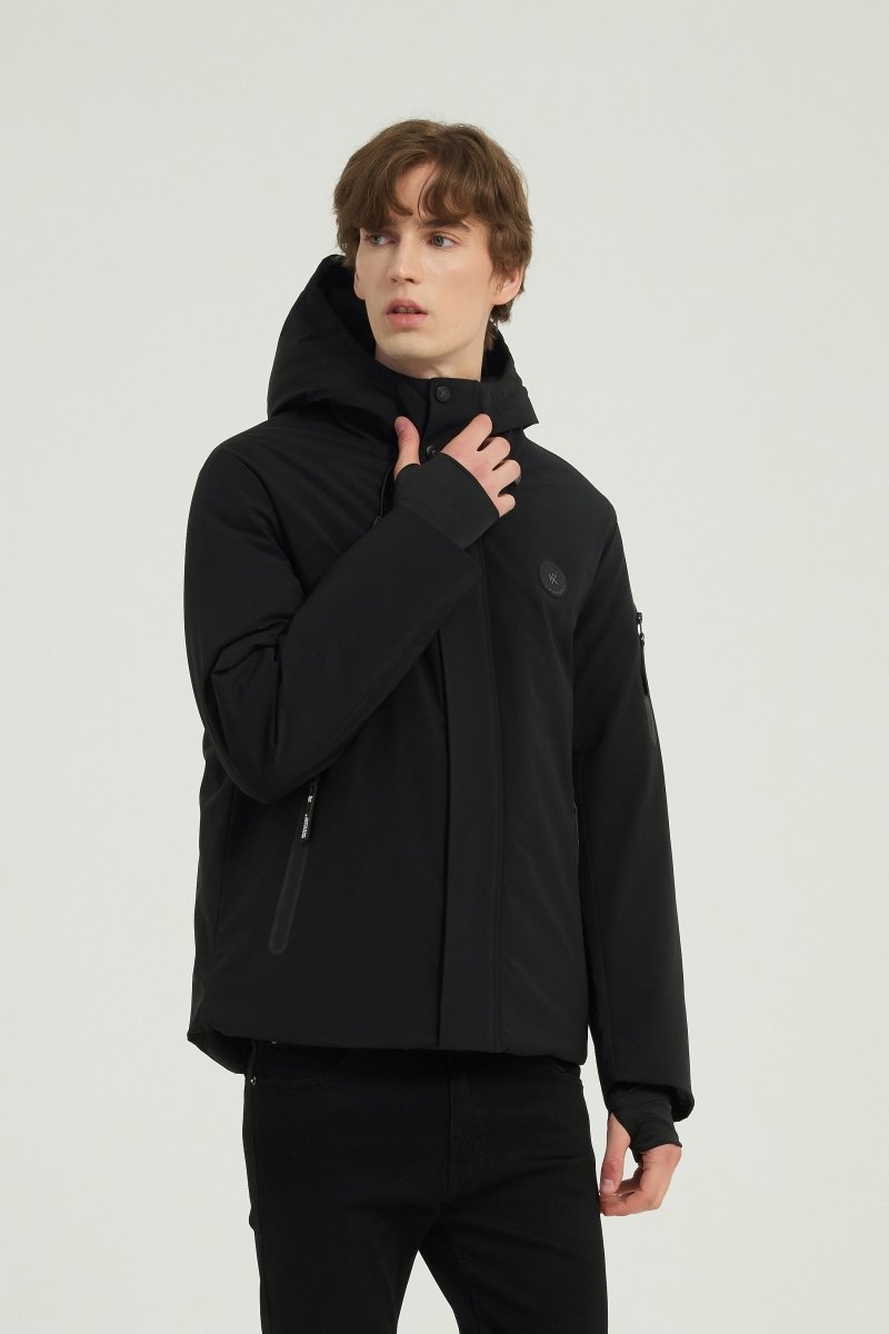 Doudoune courte avec capuche ajustable noir ÉMILE