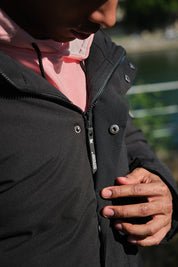 Doudoune courte avec capuche ajustable noir ÉMILE