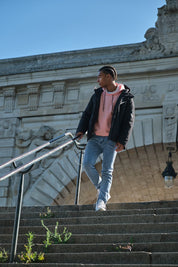 Doudoune courte avec capuche ajustable noir ÉMILE