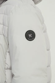 Doudoune gris clair à capuche SYLVAIN