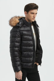 Doudoune Homme avec Capuche et Fausse Fourrure Amovible MICHAEL