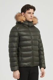 Doudoune Homme avec Capuche et Fausse Fourrure Amovible MICHAEL