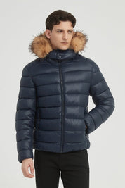 Doudoune Homme avec Capuche et Fausse Fourrure Amovible MICHAEL