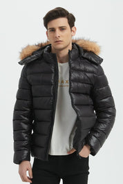 Doudoune Homme avec Capuche et Fausse Fourrure Amovible MICHAEL