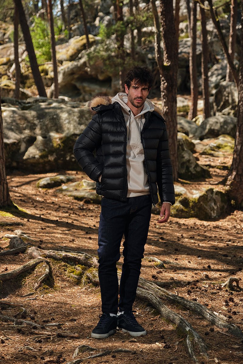 Doudoune Homme avec Capuche et Fausse Fourrure Amovible MICHAEL