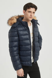 Doudoune Homme avec Capuche et Fausse Fourrure Amovible MICHAEL