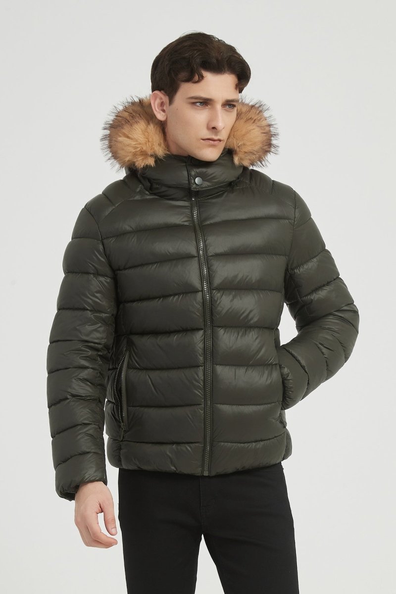 Doudoune Homme avec Capuche et Fausse Fourrure Amovible MICHAEL