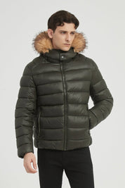 Doudoune Homme avec Capuche et Fausse Fourrure Amovible MICHAEL