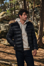 Doudoune Homme avec Capuche et Fausse Fourrure Amovible MICHAEL