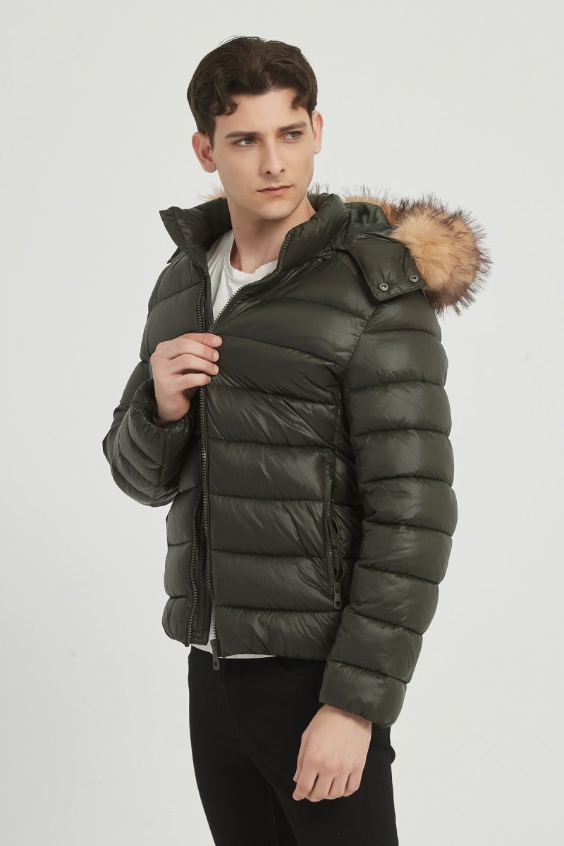 Doudoune Homme avec Capuche et Fausse Fourrure Amovible MICHAEL