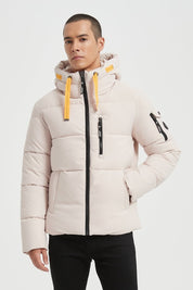 Doudoune Homme avec Capuche Modèle Chaud et Matelassé pour l’Hiver BEIGE JOËL