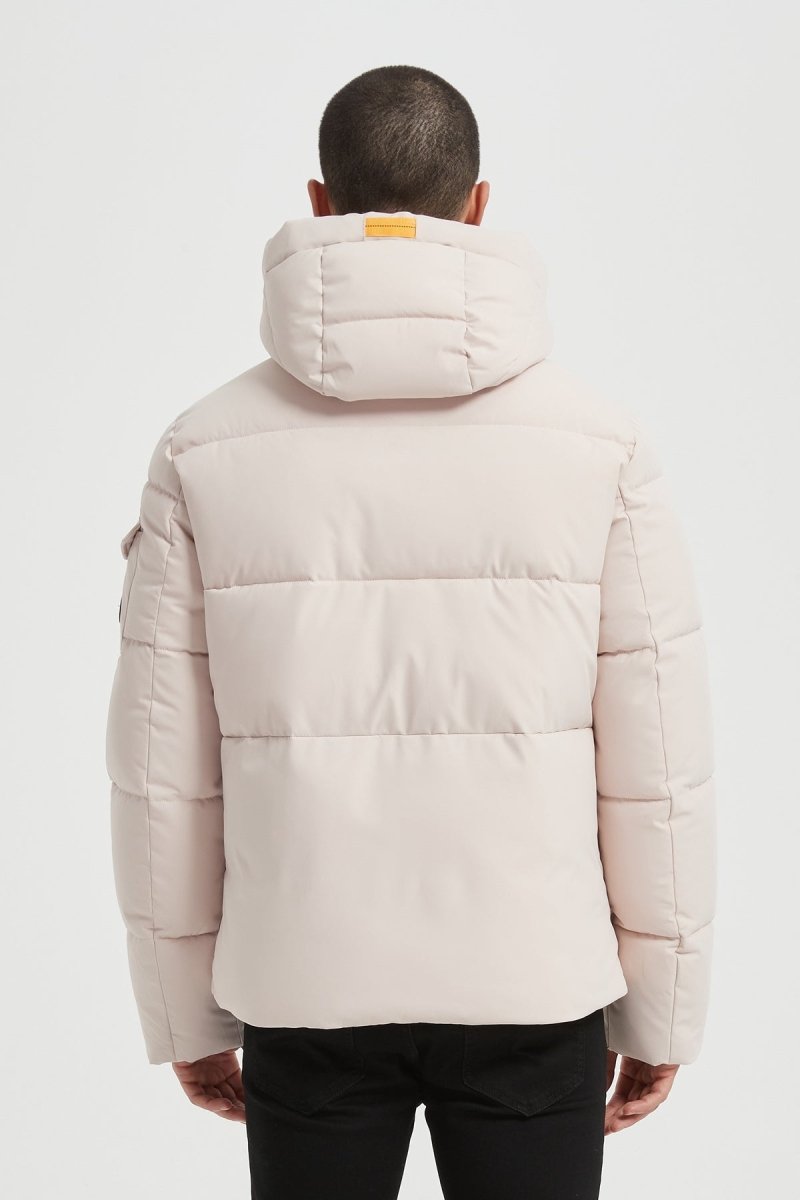 Doudoune Homme avec Capuche Modèle Chaud et Matelassé pour l’Hiver BEIGE JOËL