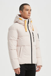 Doudoune Homme avec Capuche Modèle Chaud et Matelassé pour l’Hiver BEIGE JOËL
