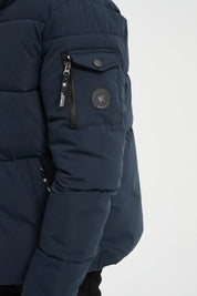 Doudoune Homme avec Capuche Modèle Chaud et Matelassé pour l’Hiver BLEU JOËL