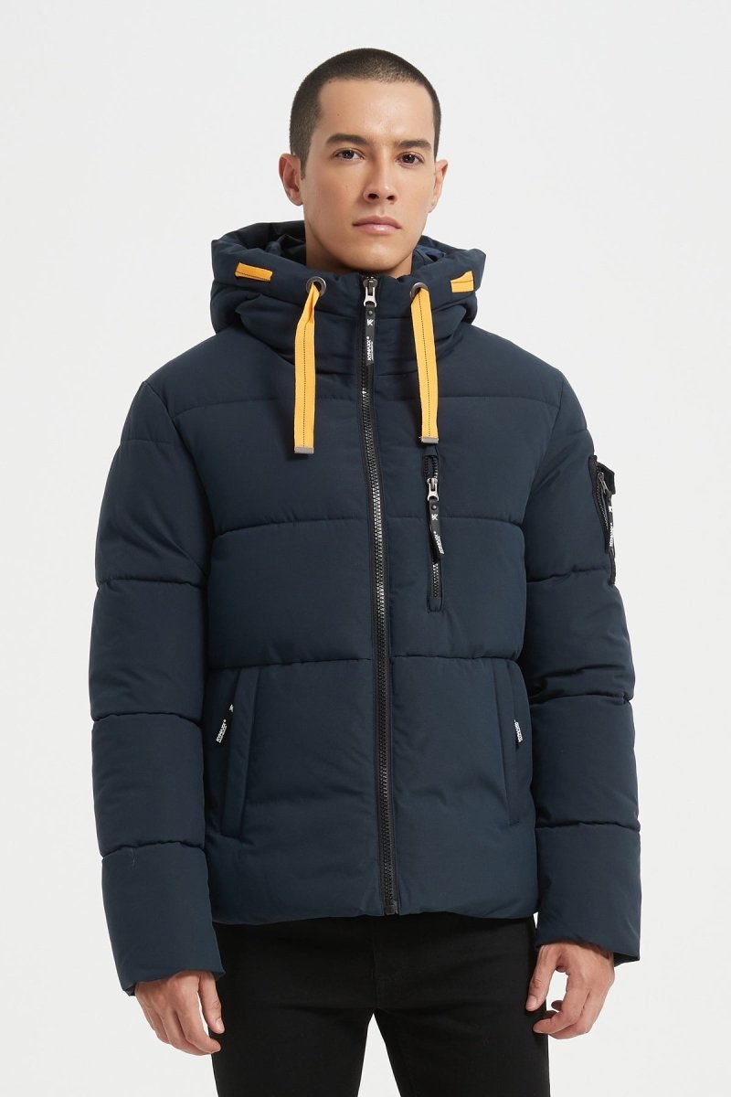 Doudoune Homme avec Capuche Modèle Chaud et Matelassé pour l’Hiver BLEU JOËL