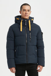 Doudoune Homme avec Capuche Modèle Chaud et Matelassé pour l’Hiver BLEU JOËL