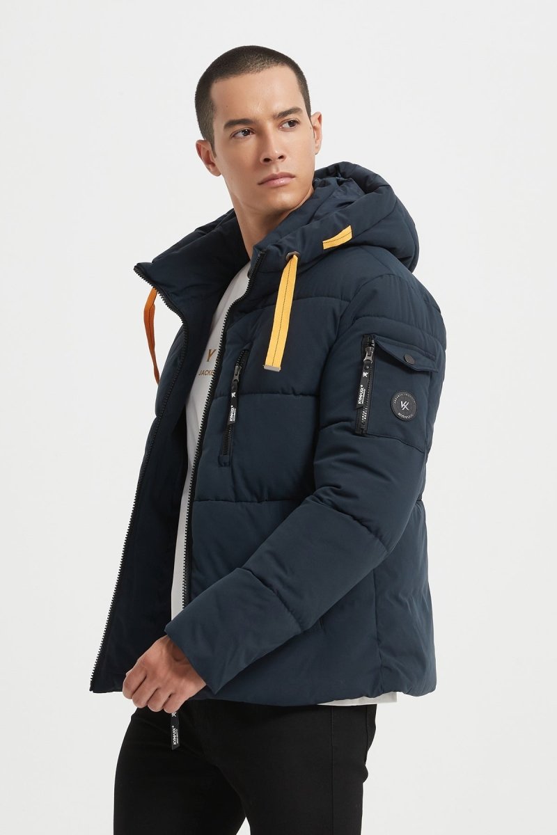 Doudoune Homme avec Capuche Modèle Chaud et Matelassé pour l’Hiver BLEU JOËL