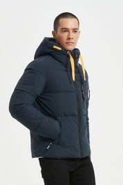Doudoune Homme avec Capuche Modèle Chaud et Matelassé pour l’Hiver BLEU JOËL