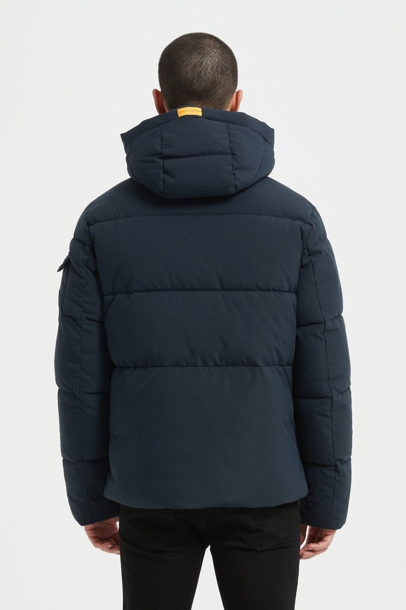 Doudoune Homme avec Capuche Modèle Chaud et Matelassé pour l’Hiver BLEU JOËL