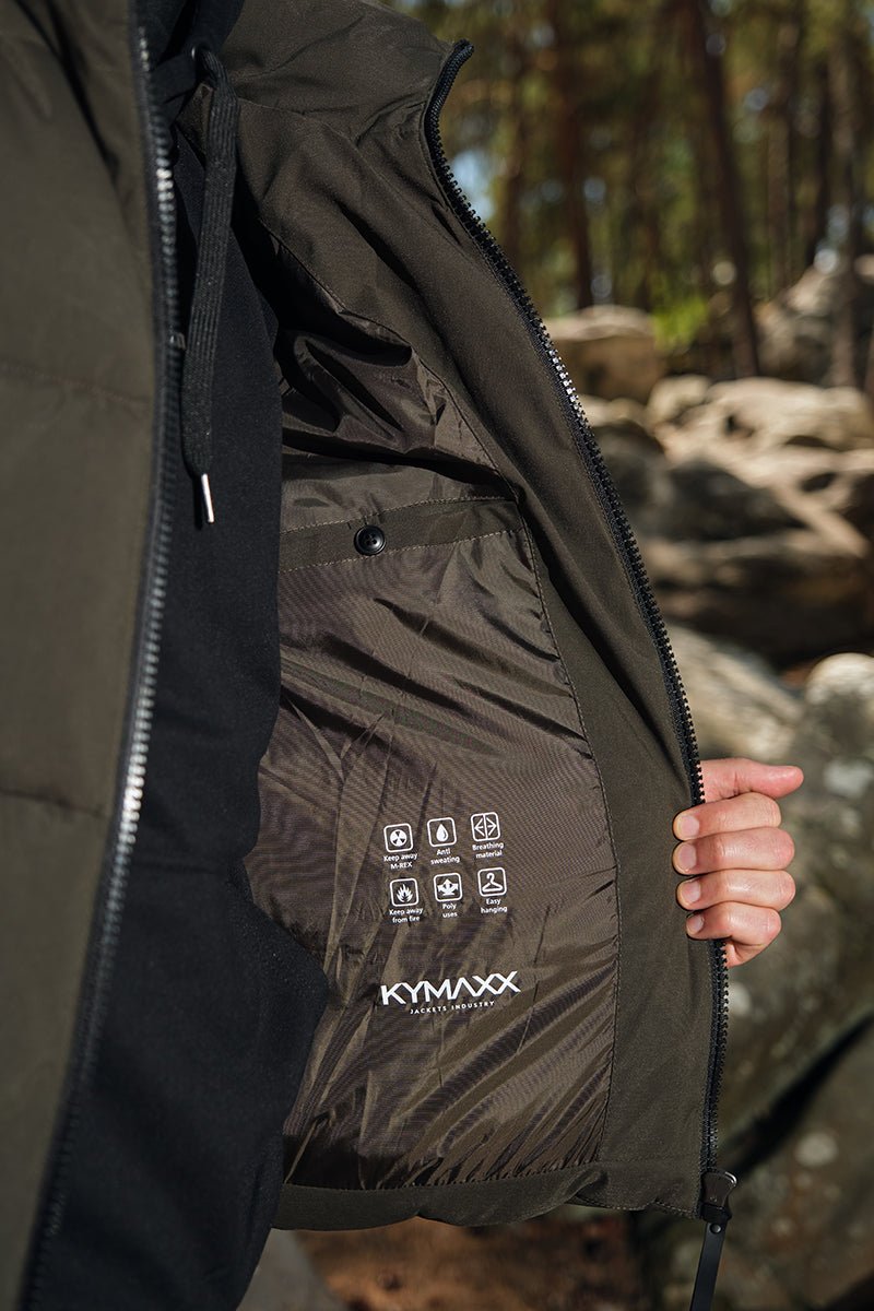 Doudoune Homme avec Capuche Modèle Chaud et Matelassé pour l’Hiver KAKI JOËL