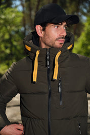 Doudoune Homme avec Capuche Modèle Chaud et Matelassé pour l’Hiver KAKI JOËL