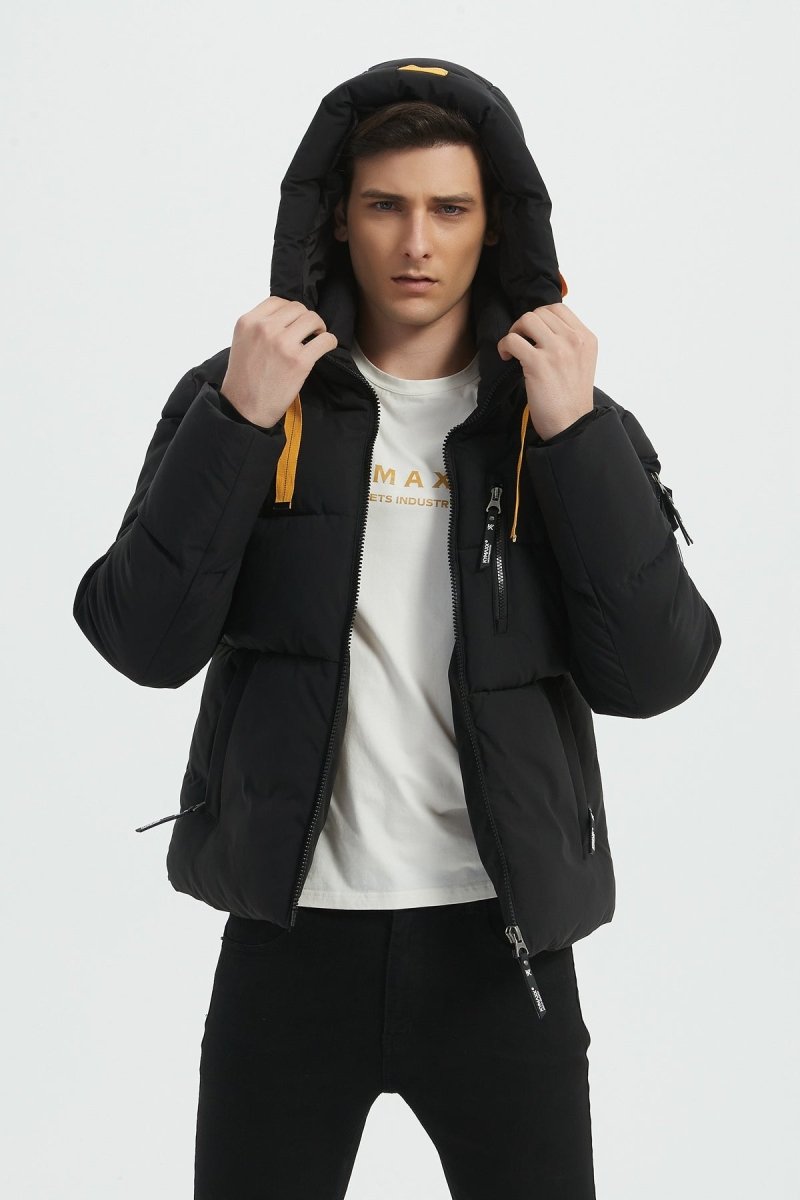 Doudoune Homme avec Capuche Modèle Chaud et Matelassé pour l’Hiver NOIR JOËL