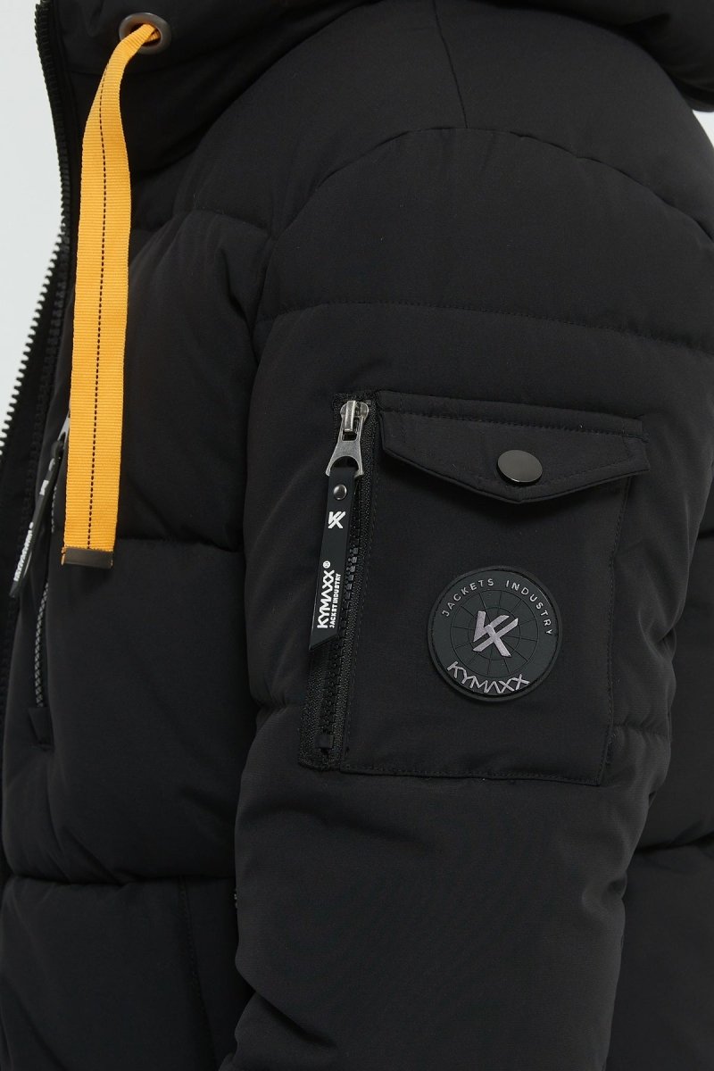 Doudoune Homme avec Capuche Modèle Chaud et Matelassé pour l’Hiver NOIR JOËL