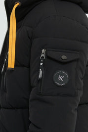 Doudoune Homme avec Capuche Modèle Chaud et Matelassé pour l’Hiver NOIR JOËL