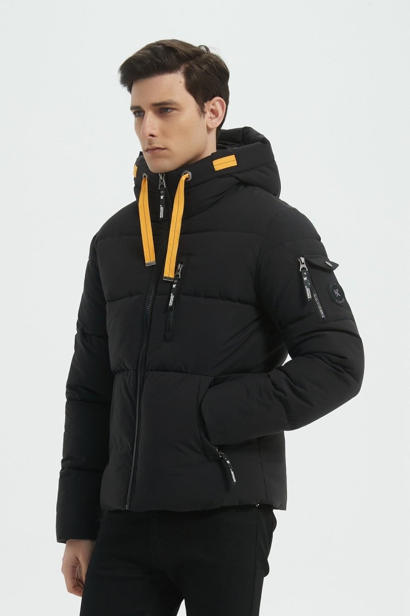 Doudoune Homme avec Capuche Modèle Chaud et Matelassé pour l’Hiver NOIR JOËL