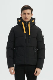 Doudoune Homme avec Capuche Modèle Chaud et Matelassé pour l’Hiver NOIR JOËL